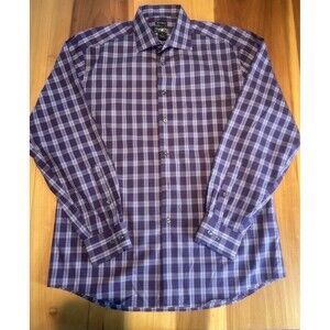 Pronto Uomo Men’s Dress Shirt. Non Iron. Long Sleeve. Button. Large